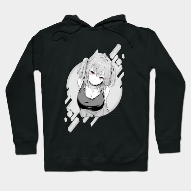 Aesthetic Anime Girl Smug - Waifu Material Japanese Senpai Otaku Babe Hoodie by Dokey4Artist